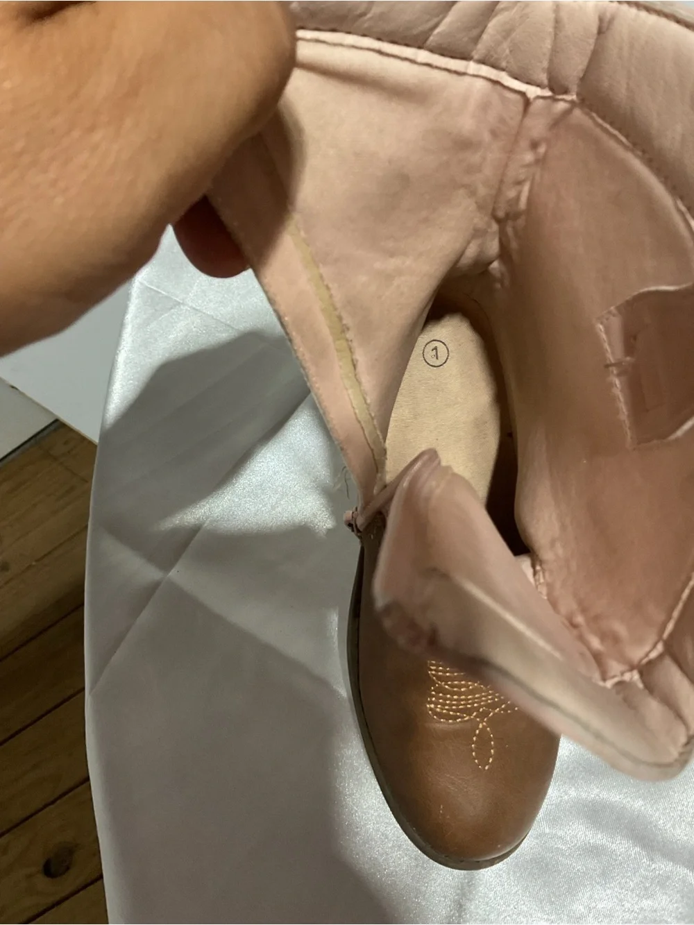 Kids Two-Tone Brown and Pink Western Boots